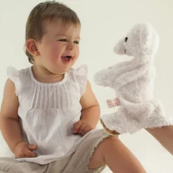Bär Handpuppe weiß