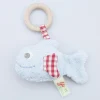 Efie Greifling Fisch mit Holzring hellblau