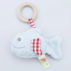 Efie Greifling Fisch mit Holzring hellblau