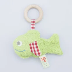 Efie Greifling Fisch mit Holzring grün