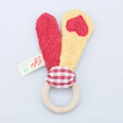 Efie Greifling Holzring mit Tuch gelb