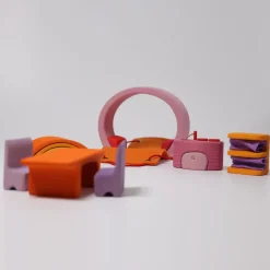 Grimm's Puppen Bauhaus rosaorange