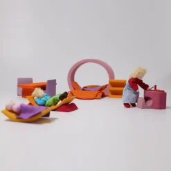 Grimm's Puppen Bauhaus rosaorange