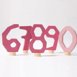 Grimm's Rosa Zahlenstecker Set 6-9 & 0