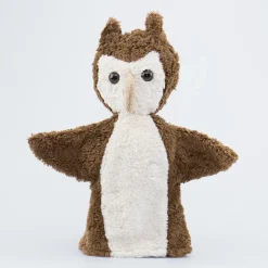 Handpuppe Eule braun
