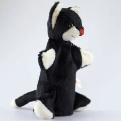 Handpuppe Katze schwarz