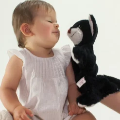 Handpuppe Katze schwarz