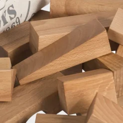 Holzbausteine natur XL im Baumwollsack - 50 Stück