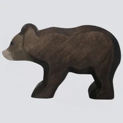 Holzwald Holzfigur Bär klein gehend