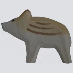 Holzwald Holzfigur Frischling Kopf hoch