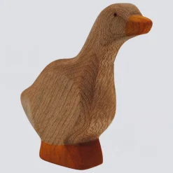 Holzwald Holzfigur Gans Kopf hoch