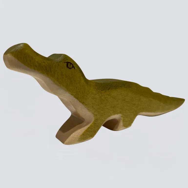 Holzwald Holzfigur Krokodil klein