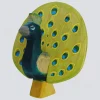 Holzwald Holzfigur Pfau mit Rad