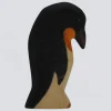 Holzwald Holzfigur Pinguin Kopf tief