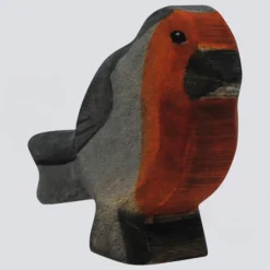 Holzwald Holzfigur Rotkehlchen