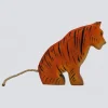 Holzwald Holzfigur Tiger sitzend