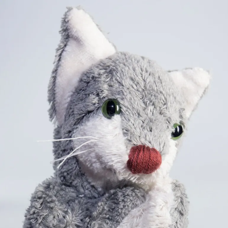 Katze Handpuppe grau
