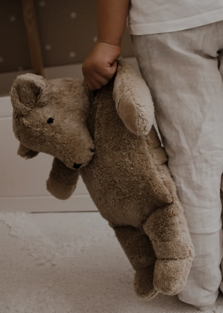 Kuscheltier Bär groß beige mit Dinkelspreu-Inlett