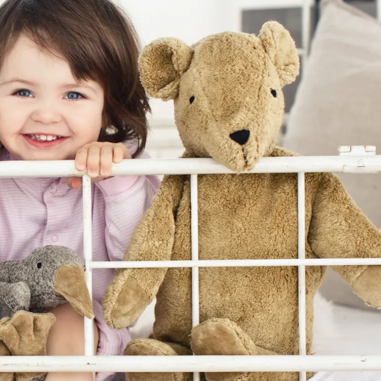 Kuscheltier Bär groß beige mit Dinkelspreu-Inlett