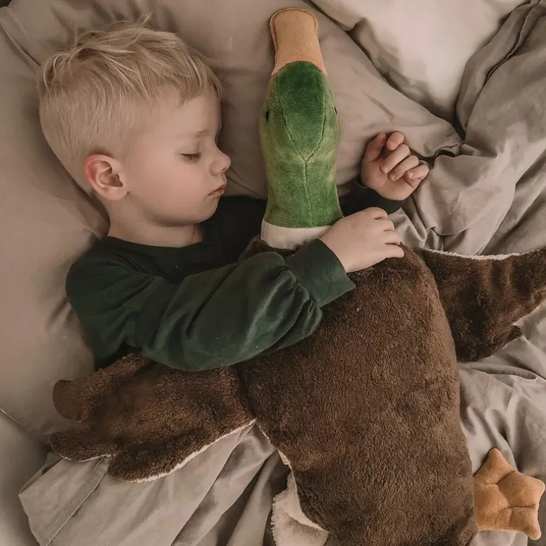 Kuscheltier Erpel groß mit Dinkelspreu-Inlett