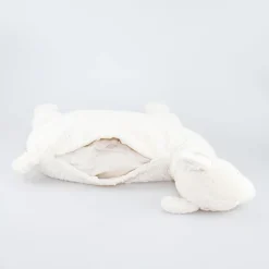 Kuscheltier großes Alpaka weiß mit Hirse-Inlett