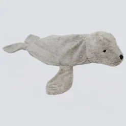 Kuscheltier Robbe groß grau mit Dinkelspreu-Inlett