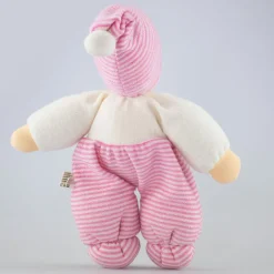Nanchen Puppe Mops rosa gestreift - 29 cm