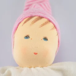 Nanchen Puppe Mops rosa gestreift - 29 cm