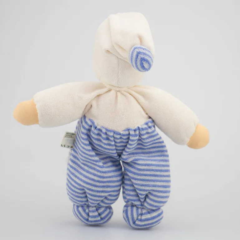 Nanchen Puppe Möpschen blau gestreift - 26 cm