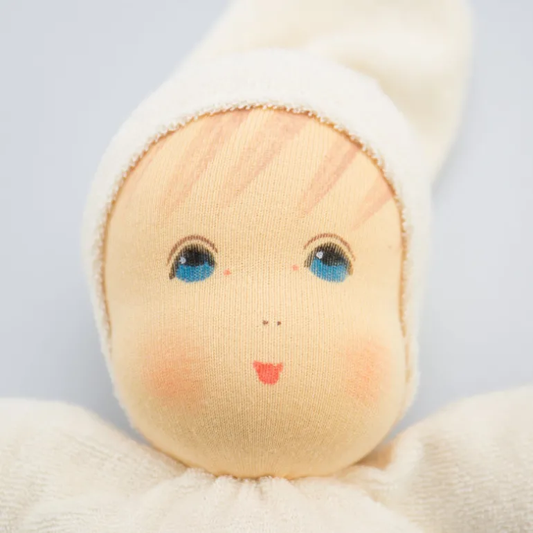 Nanchen Puppe Möpschen blau gestreift - 26 cm