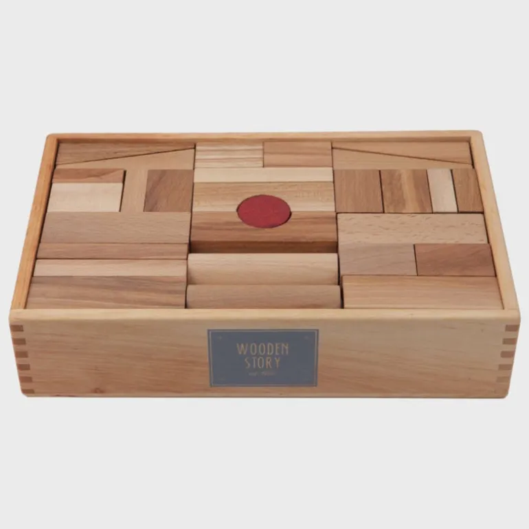 Natürliche Holzbausteine XL - 63 Stück