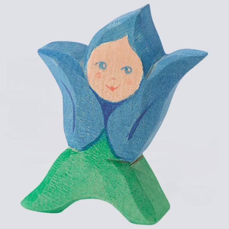 Ostheimer Holzfigur Blumenkind Enzian