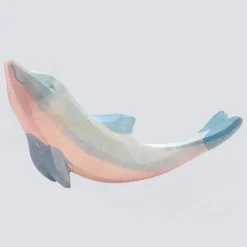 Ostheimer Holzfigur Delfin Kopf hoch