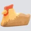 Ostheimer Holzfigur Huhn braun liegend