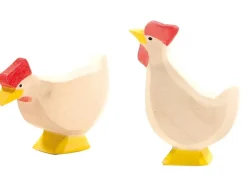 Ostheimer Holzfigur Huhn weiß Kopf hoch