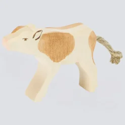 Ostheimer Holzfigur Kalb braun trinkend