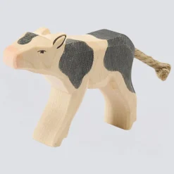 Ostheimer Holzfigur Kalb schwarz trinkend