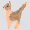 Ostheimer Holzfigur Katze klein Kopf hoch