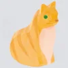 Ostheimer Holzfigur Katze sitzend