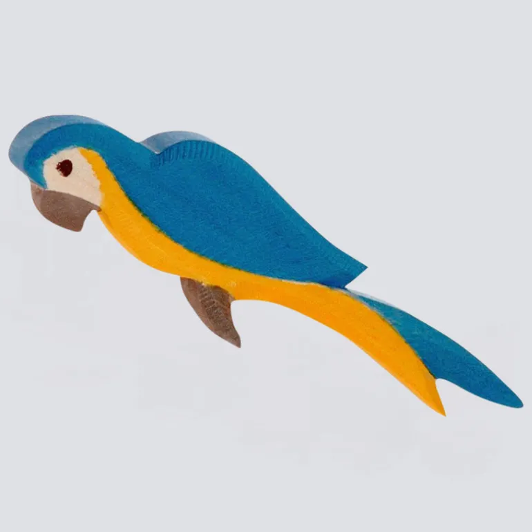 Ostheimer Holzfigur Papagei blau