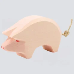 Ostheimer Holzfigur Schwein Rüssel tief