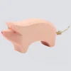 Ostheimer Holzfigur Schwein Rüssel hoch