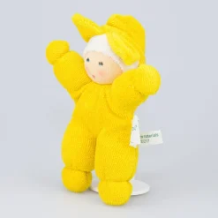 Püppchen Sternchen mit Rassel gelb - 15 cm