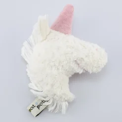 Rassel Einhornkopf Bio-Baumwollplüsch