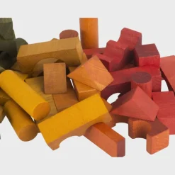 Regenbogen Holzbausteine im Baumwollsack - 100 Stück