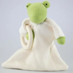 Schmusetuch Frosch mit Holzring