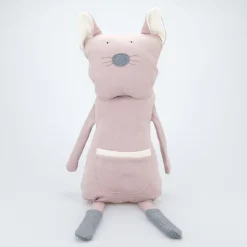 Wooly Organic Riesen-Kuscheltier Katze rosa mit Rucksack