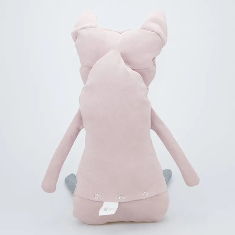 Wooly Organic Riesen-Kuscheltier Katze rosa mit Rucksack