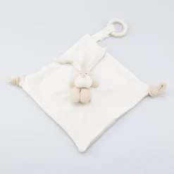 Wooly Organic Schmusetuch Hase mit Holzring